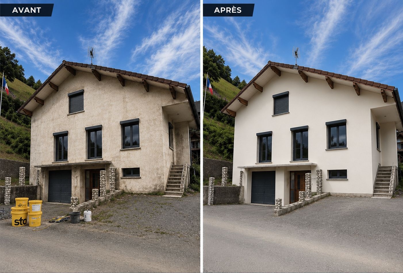 Ravalement de façade — maison traditionnelle